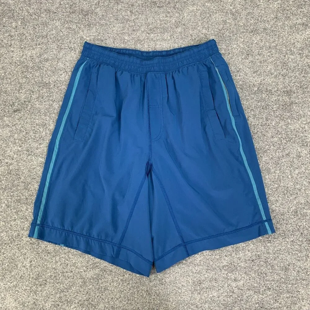 Lululemon Shorts Mens M Medium Pacific Blue Inner Lined Drawstring Pull On Train